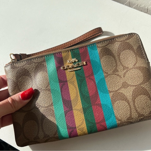 Coach Multicolor Signature Wristlet - Picture 2 of 7